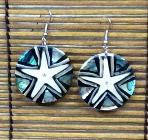 Starfish and Sea Shell Earrings in Black