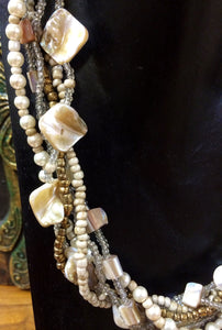 Sea Shell and Pearl Necklace - 4 Colors